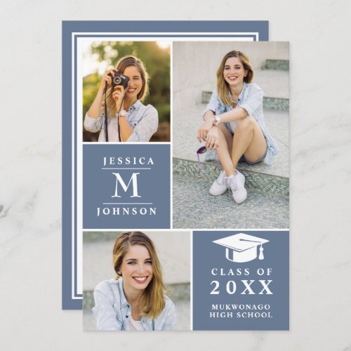 Class of 2024 3 Photos VIRTUAL Graduation Party Invitation