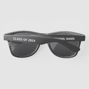 Class of 2024 and School Name Text Template Sunglasses