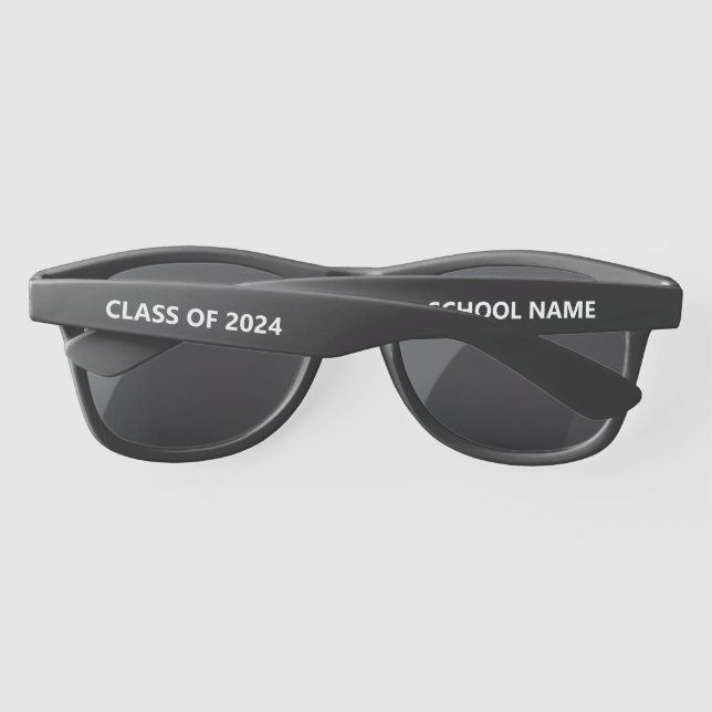 Class of 2024 and School Name Text Template Sunglasses (Back)