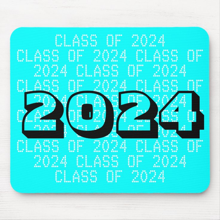 Class of 2024 Aqua Mousepad by Janz Zazzle