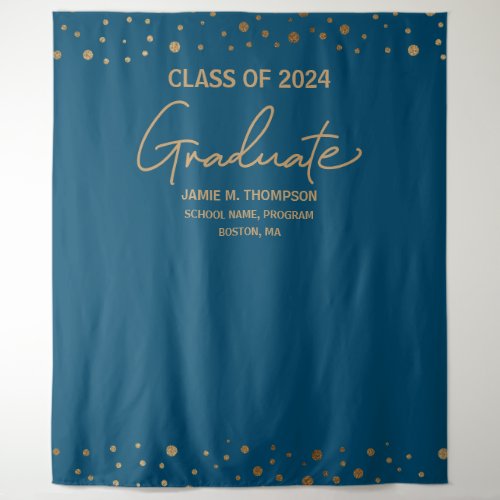 Class of 2024 backdrop Navy blue graduation party