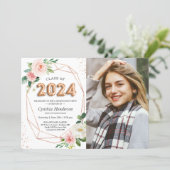 Class of 2024 Balloon Letters Photo Graduation Invitation (Standing Front)
