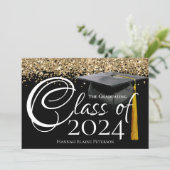 Class of 2024 Black Graduation Announcement (Standing Front)