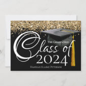 Class of 2024 Black Graduation Announcement (Front)