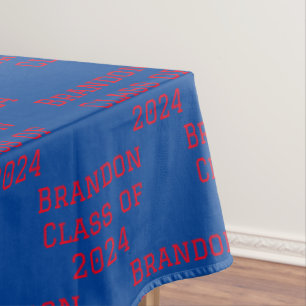 Class of 2024 Blue Red University Grad Graduation Tablecloth