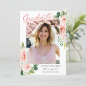 Class of 2024 Blush Pink Floral Girl Graduation Announcement (Standing Front)