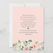 Class of 2024 Blush Pink Floral Girl Graduation Announcement (Back)