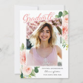 Class of 2024 Blush Pink Floral Girl Graduation Announcement (Front)