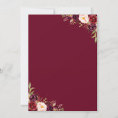 Class of 2024 Burgundy Red Floral Graduation Party Invitation (Back)