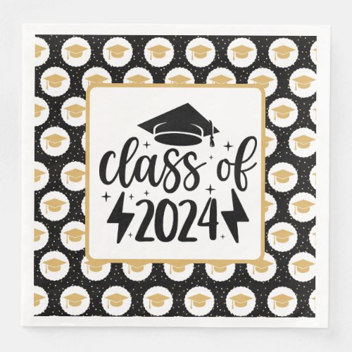 Class Of 2024 Caps Paper Dinner Napkins