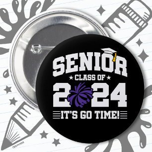 Class of 2024 Cheerleader Squad Cheer Senior 2024 Button