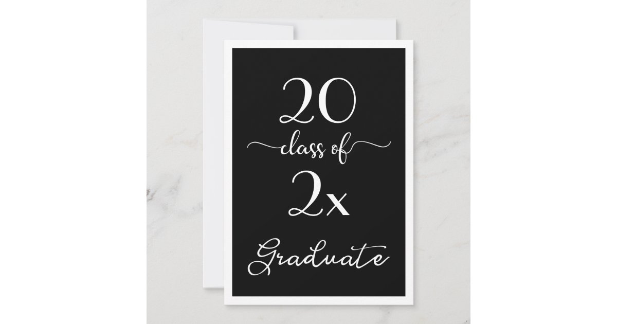 Class Of 2024 Chic Black White Graduation Party Invitation | Zazzle