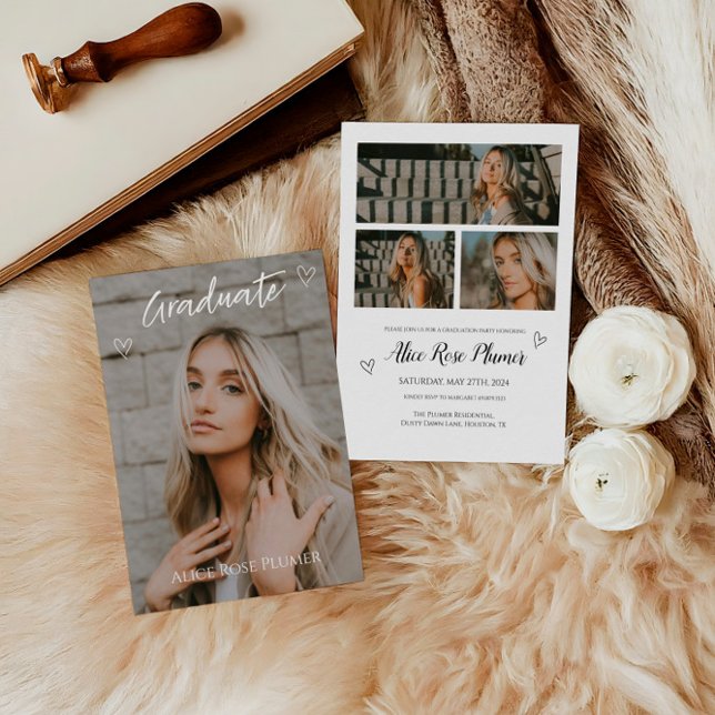 Class of 2024 Classic Photo Graduation Party Invitation (Creator Uploaded)