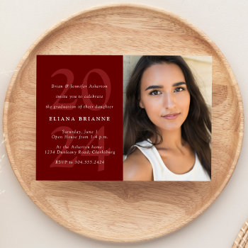 Class Of 2024 Classic Red Photo Graduation Party Invitation by LeaDelaverisDesign at Zazzle