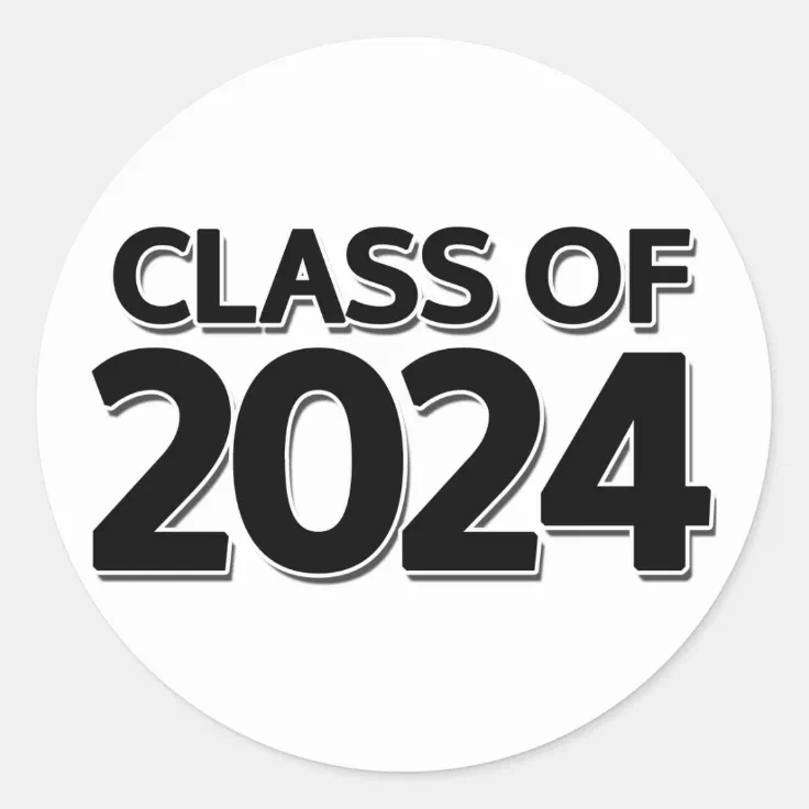 Class of 2024 classic round sticker | Zazzle