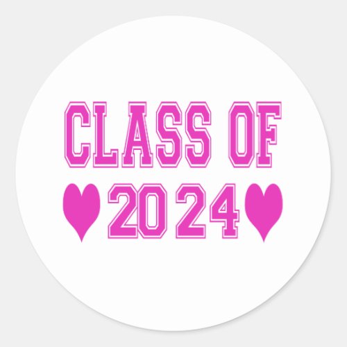 Class Of 2024 Classic Round Sticker