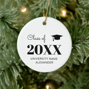 Class of 2024 College Graduation Gifts For Him Her Ceramic Ornament