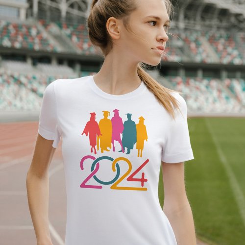 Class of 2024 Colorful Silhouette T_Shirt