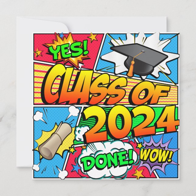 Class of 2024 Comic Book Invitation (Front)