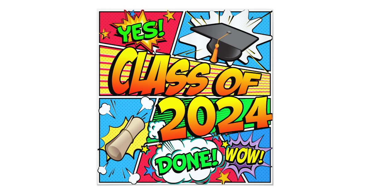 Class of 2024 Comic Book Invitation