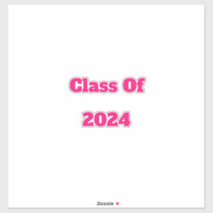 Class Of 2024 Custom Year Color Pink Bold Sticker