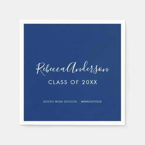 Class of 2024 Dark Blue Graduation Party  Napkins