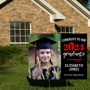 Class of 2024 Double Sided Custom Graduation Photo Sign