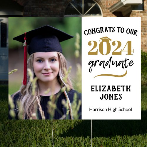 Class of 2024 Double Sided Custom Graduation Photo Sign