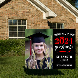 Class of 2024 Double Sided Custom Graduation Photo Sign