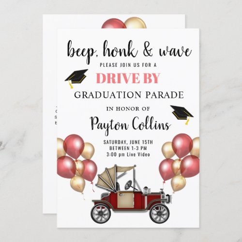 Class of 2024 DRIVE BY Graduation Party Invitation