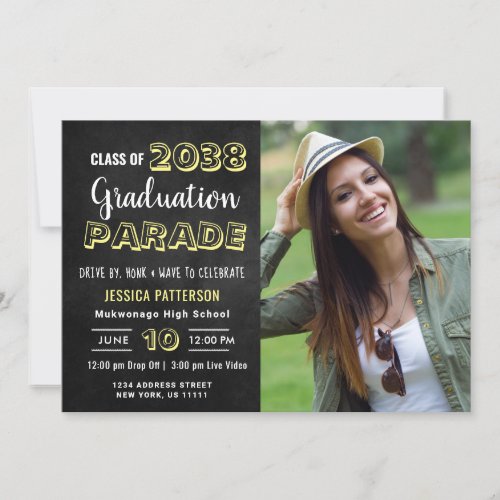 Class of 2024 DRIVE BY PHOTO Graduation Party Invitation