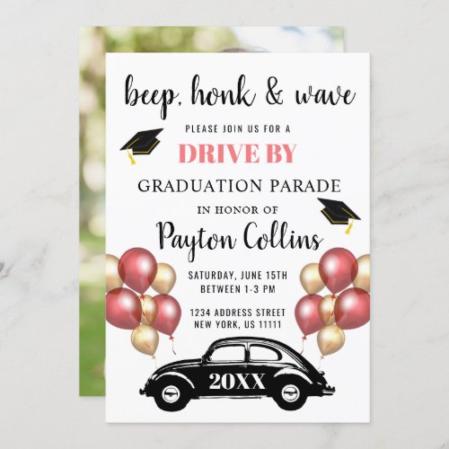 Class of 2024 DRIVE BY PHOTO Graduation Party Invitation