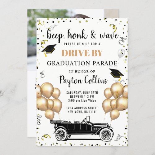 Class of 2024 DRIVE BY PHOTO Graduation Party Invitation