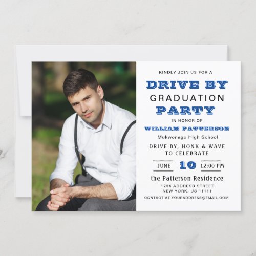 Class of 2024 DRIVE BY PHOTO Graduation Party Invitation