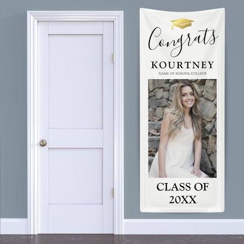 Class of 2024 Elegant Photo Graduation Door Banner