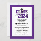 Class of 2024 Elegant Royal Purple Graduation Invitation (Front)