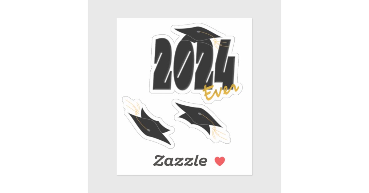 Bold Grad Cap Class of 2024 | Sticker