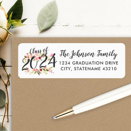 Class of 2024 Floral Graduation Return Address Label
