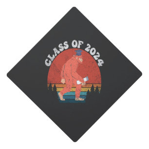 Class Of 2024 Funny Graduation Bigfoot Retro Gift Cap Topper