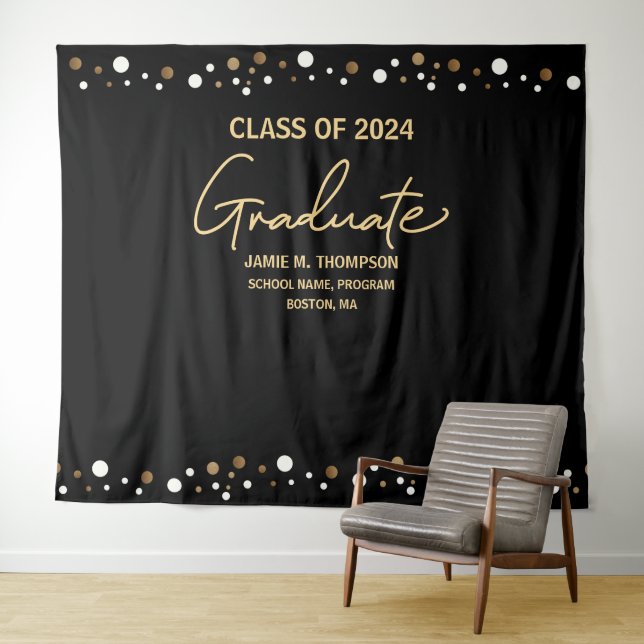 Class of 2024 Gold Black backdrop graduation (In Situ (Horizontal))