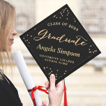 Class of 2024 Gold Confetti Dots Graduate Script G Graduation Cap Topper<br><div class="desc">Class of 2024 Gold Confetti Dots Graduate Script Graduation Hat. For further customization,  please use our design tool to modify this template.</div>