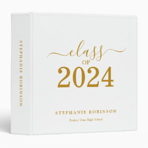 Class of 2024 Gold Script Graduation 3 Ring Binder