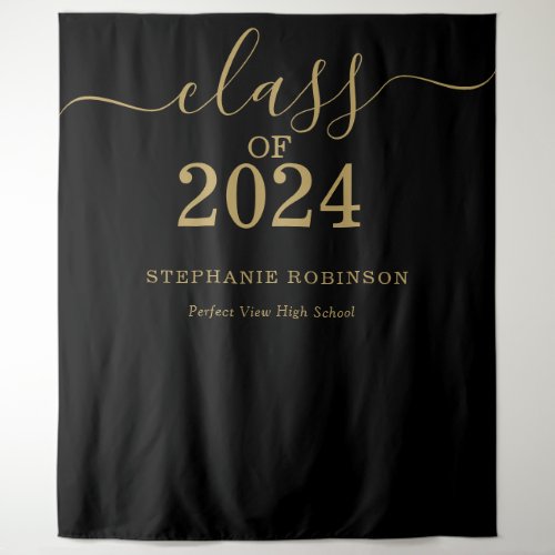 Class of 2024 Gold Script Graduation Backdrop Prop