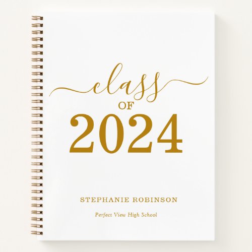 Class of 2024 Gold Script Graduation Guest Notebook