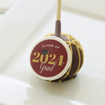 Class Of 2024 Grad Maroon And Gold Graduation Cake Pops by daisylin712 at Zazzle
