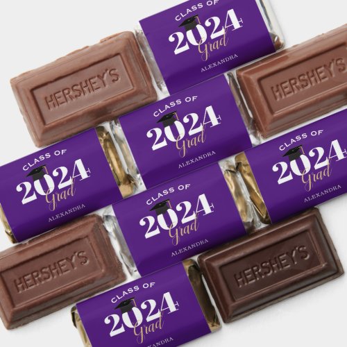 Class of 2024 Grad Purple Thank You Hersheys Miniatures