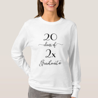Class Of 2024 Graduate Black White Script T-Shirt