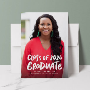Class of 2024 graduate bold photo graduation announcement