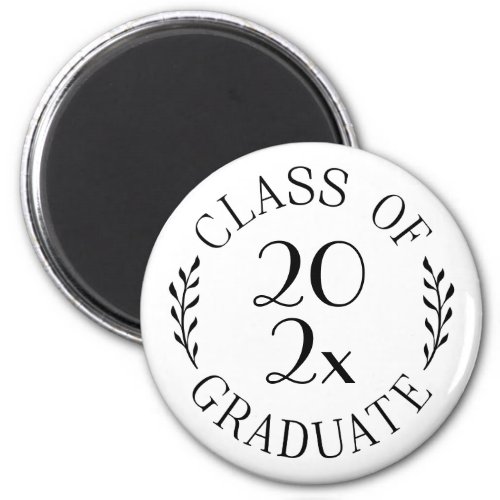 Class of 2024 Graduate Chic Black Typography Magnet