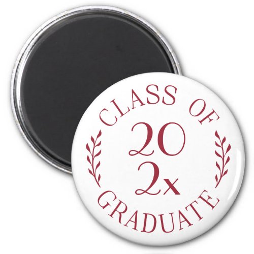 Class of 2024 Graduate Chic Burgundy Typography Magnet
